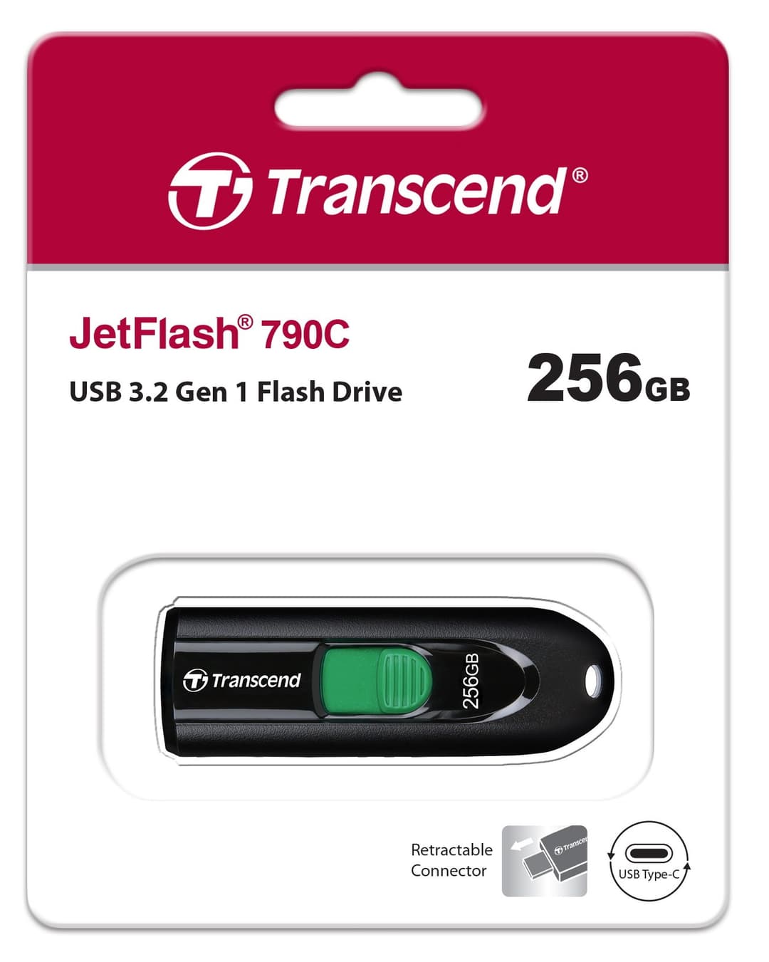 256GB Transcend JetFlash 790C USB3.2 Gen 1 (USB Type-C) Flash Drive - Image 6