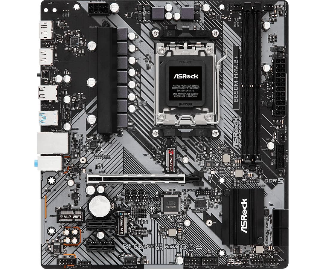 Asrock B650M-H/M.2+ AMD B650 Socket AM5 micro ATX - Image 1