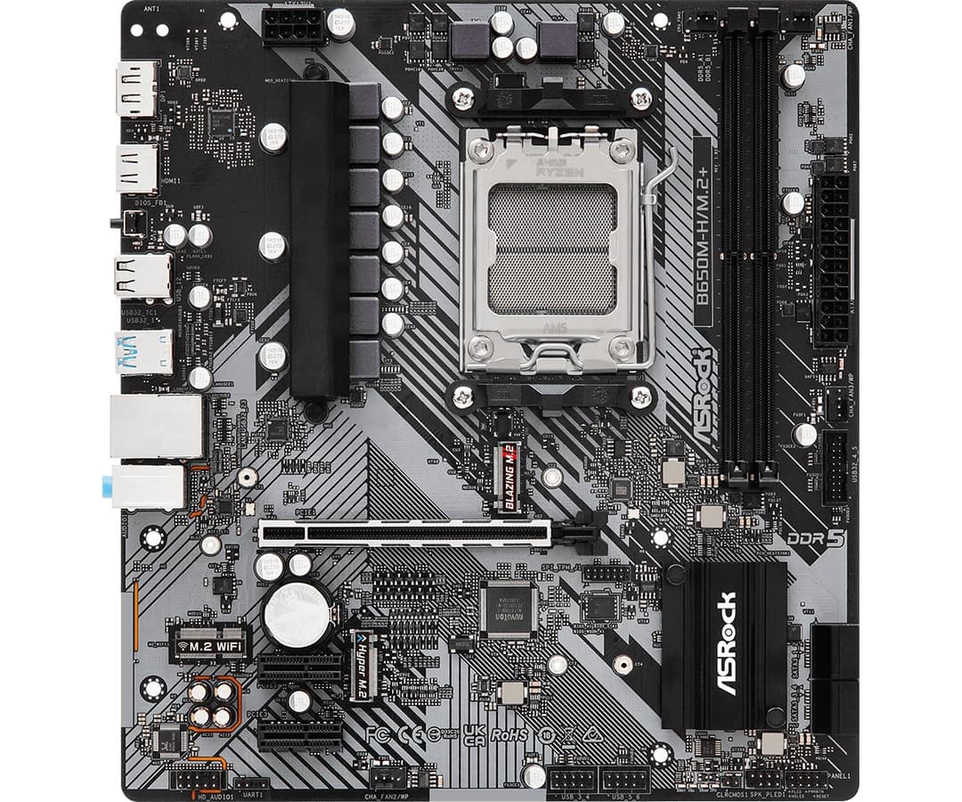 Asrock B650M-H/M.2+ AMD B650 Socket AM5 micro ATX - Image 2