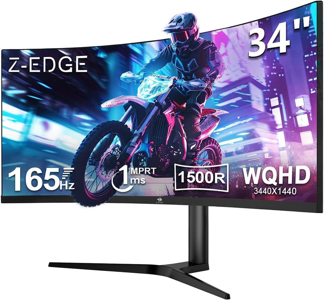 Z-Edge UG34 34" UWQHD 165Hz Gaming Monitor Black - Image 1