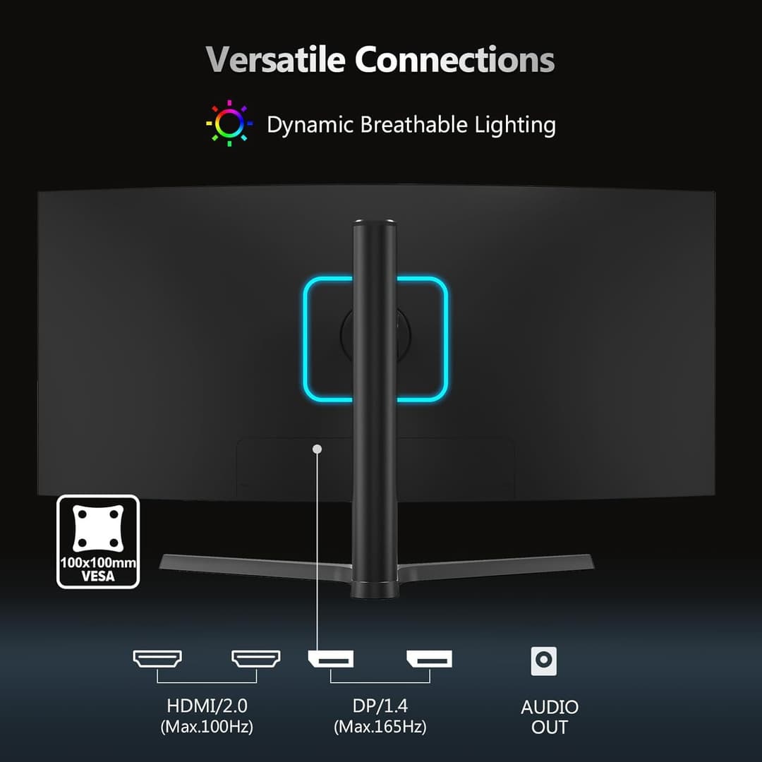 Z-Edge UG34 34" UWQHD 165Hz Gaming Monitor Black - Image 6