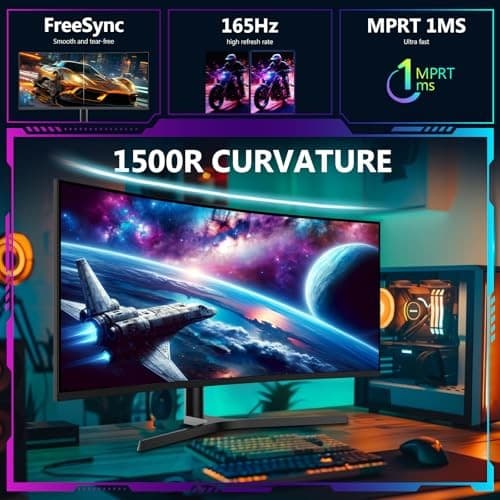 Z-Edge UG34 34" UWQHD 165Hz Gaming Monitor Black - Image 9