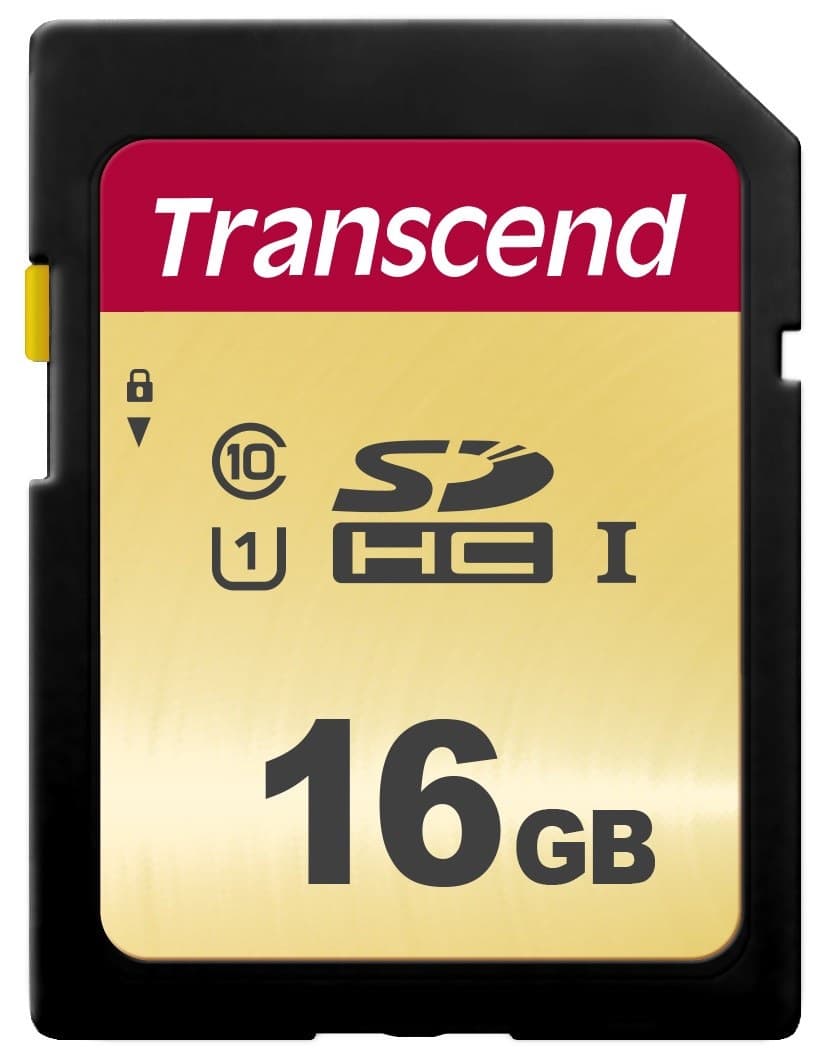 16GB Transcend 500S SDHC UHS-I SD Memory Card CL10 95MB/sec MLC Flash - Image 1