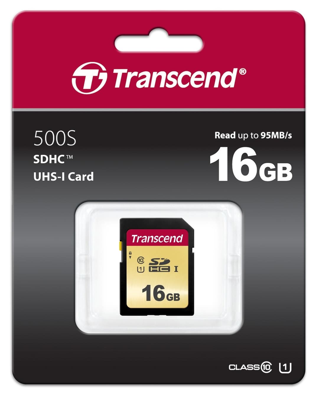 16GB Transcend 500S SDHC UHS-I SD Memory Card CL10 95MB/sec MLC Flash - Image 2