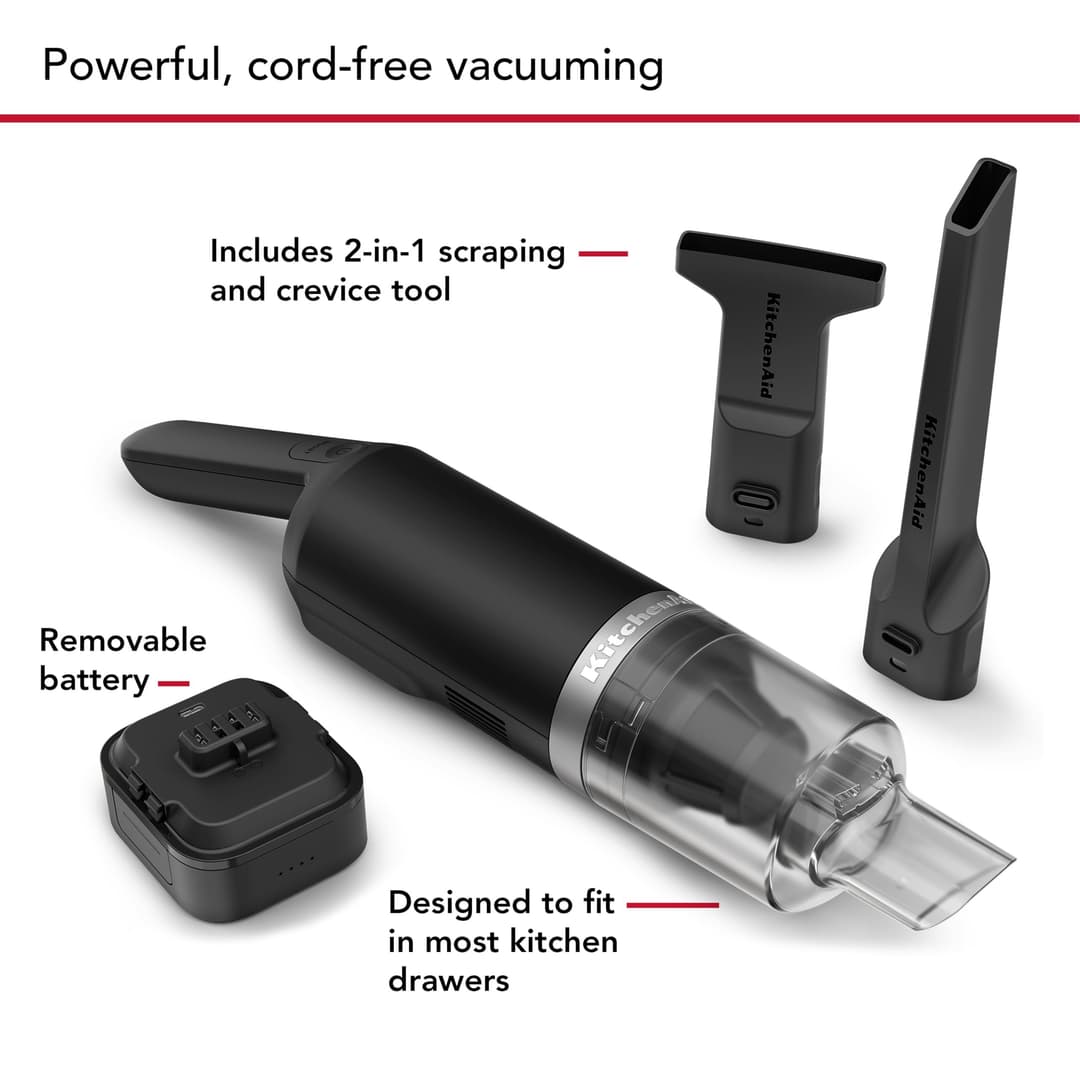 KitchenAid CORDLESS HANDHELD VACUUM WITH BATTERY GO - Black Matte - Image 2
