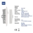 BG Electrical 822BELL Wireless Doorbell with IP44 Rated Push Button and Double Power Socket - White Moulded thumbnail 3