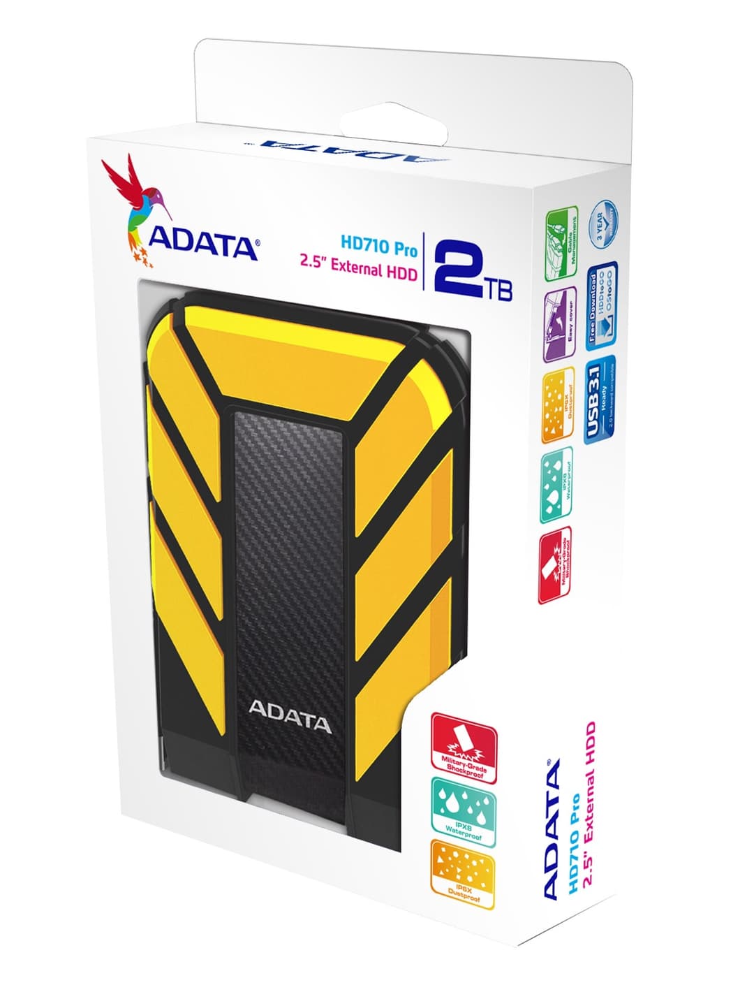 2TB AData HD710 Pro USB3.1 2.5-inch Portable Hard Drive (Yellow) - Image 5