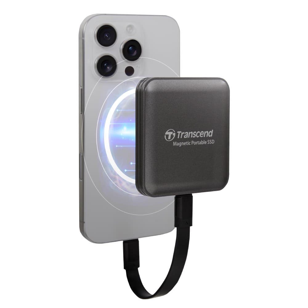 4TB Transcend ESD420 Portable Magnetic SSD USB 20Gbps Type-C Magsafe (Iron Grey) - Image 1