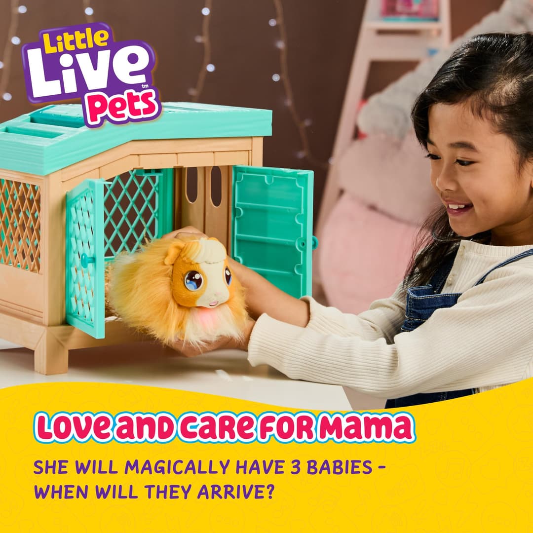 Little Live Pets 26410 Soft, Interactive Mama Guinea Pig and her Hutch - Multicolor - Image 2
