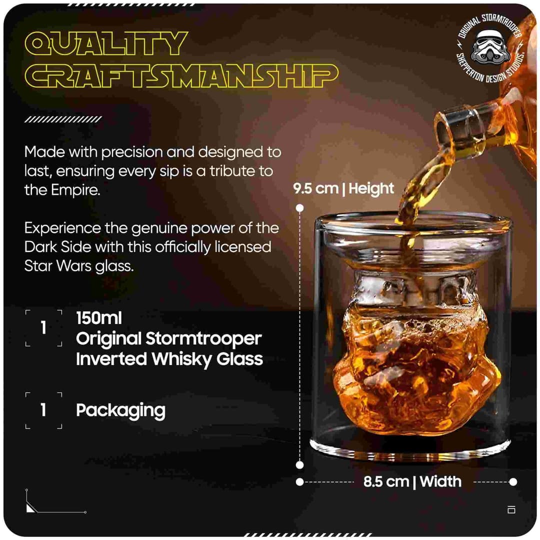 Original Stormtrooper 3D Inverted Whiskey Glass - 150ml - Image 6