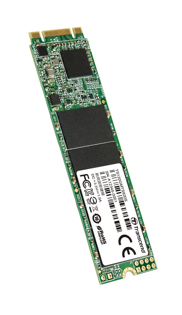 120GB Transcend M.2 SATA III 6Gb/s SSD MTS820S 3D TLC Flash 80mm Form Factor - Image 1