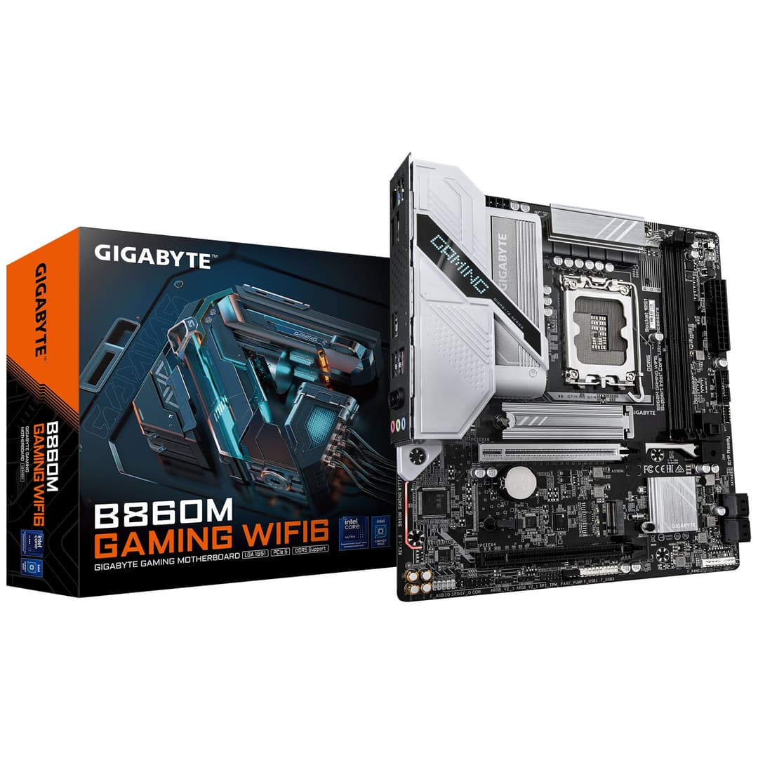 GIGABYTE B860M GAMING WIFI6 Motherboard - Intel Core Ultra Series CPUs, 8+1+2 Phases VRM, up to 9066MHz DDR5, 1xPCIe 5.0 + 1xPCIe 4.0 M.2, 2.5GbE LAN, WIFI 6, USB 3.2 Gen 1 - Image 1