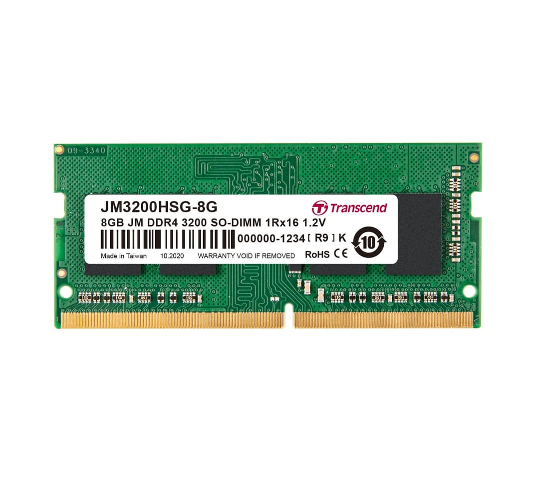 8GB Transcend JetRam DDR4 3200Mhz PC4-25600 CL22 SO-DIMM Laptop Module 260 Pins - Image 1