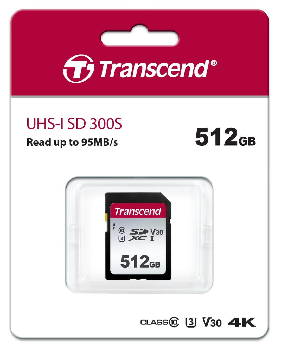 512GB Transcend 300S SDXC UHS-I U3 V30 SD Memory Card CL10 95MB/sec - Image 2