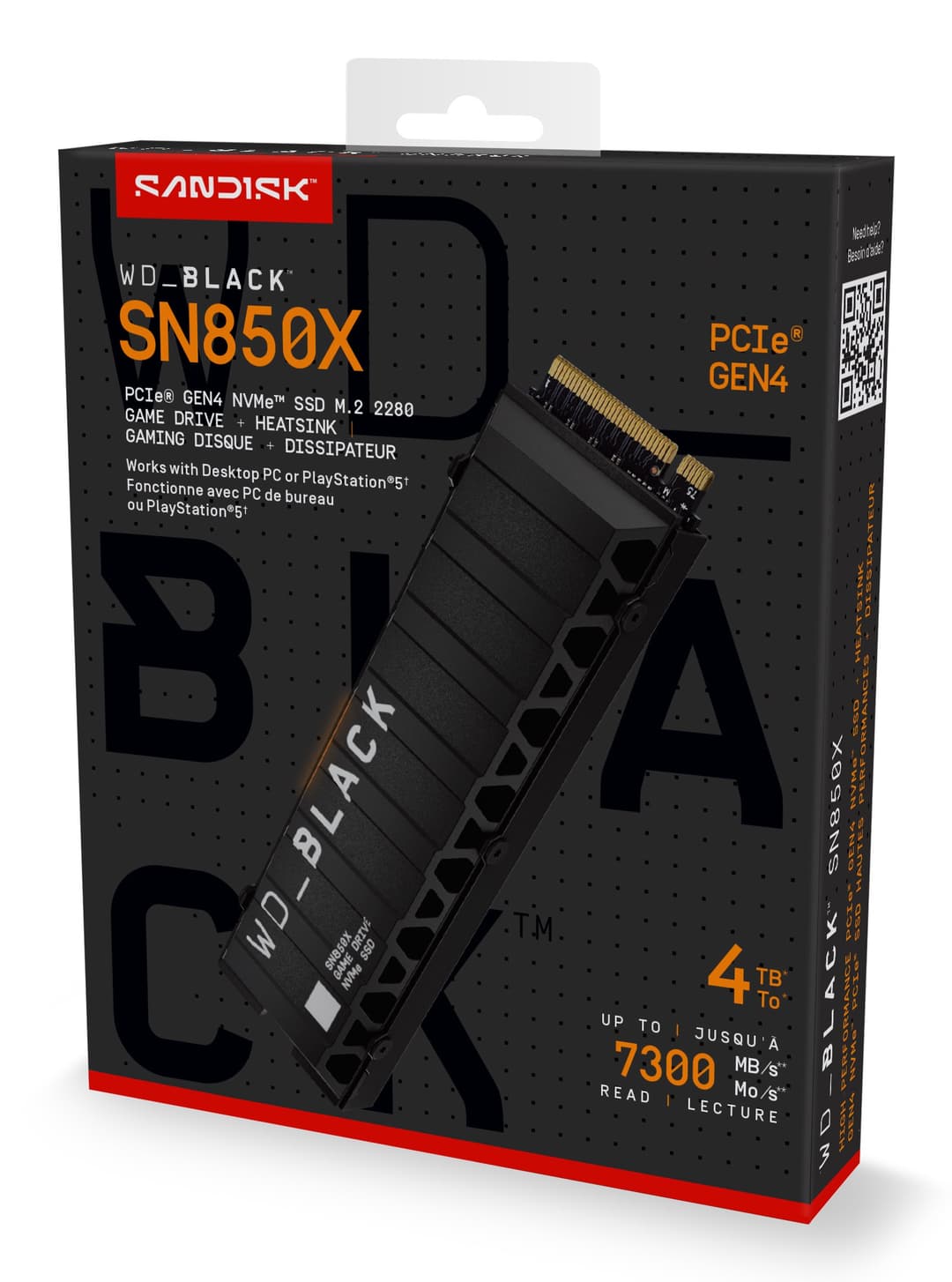 Western Digital WD_BLACK™ SN850X NVMe™ SSD POWERED BY SANDISK 4 TB, [With Heatsink] - Image 3