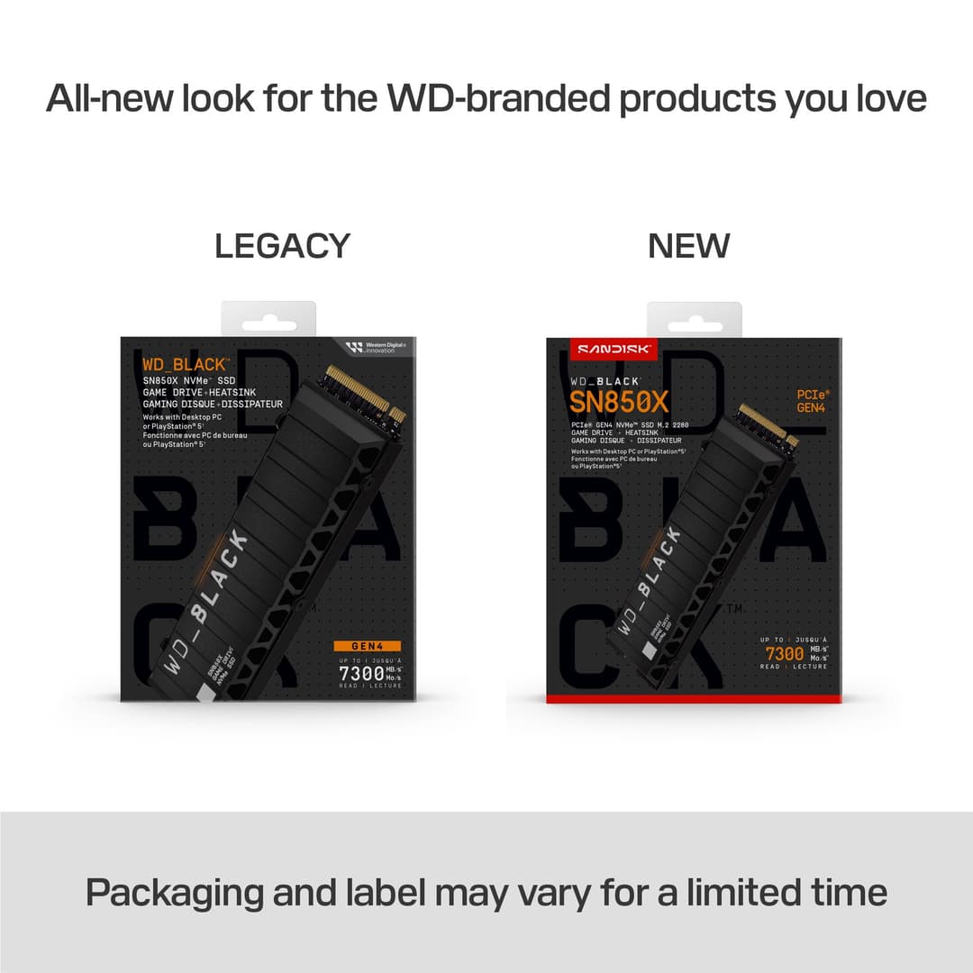 Western Digital WD_BLACK™ SN850X NVMe™ SSD POWERED BY SANDISK 4 TB, [With Heatsink] - Image 5