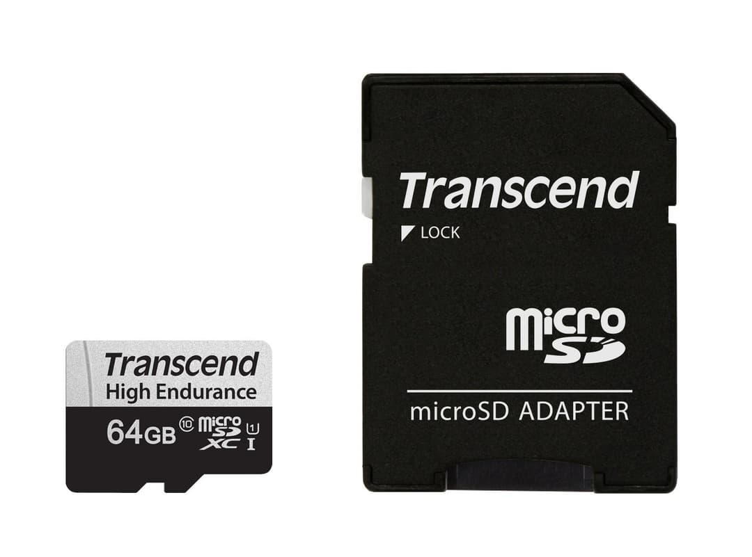 64GB Transcend High Endurance 350V microSDXC Memory Card CL10 UHS-I for Dashcams and Surveillance - Image 2