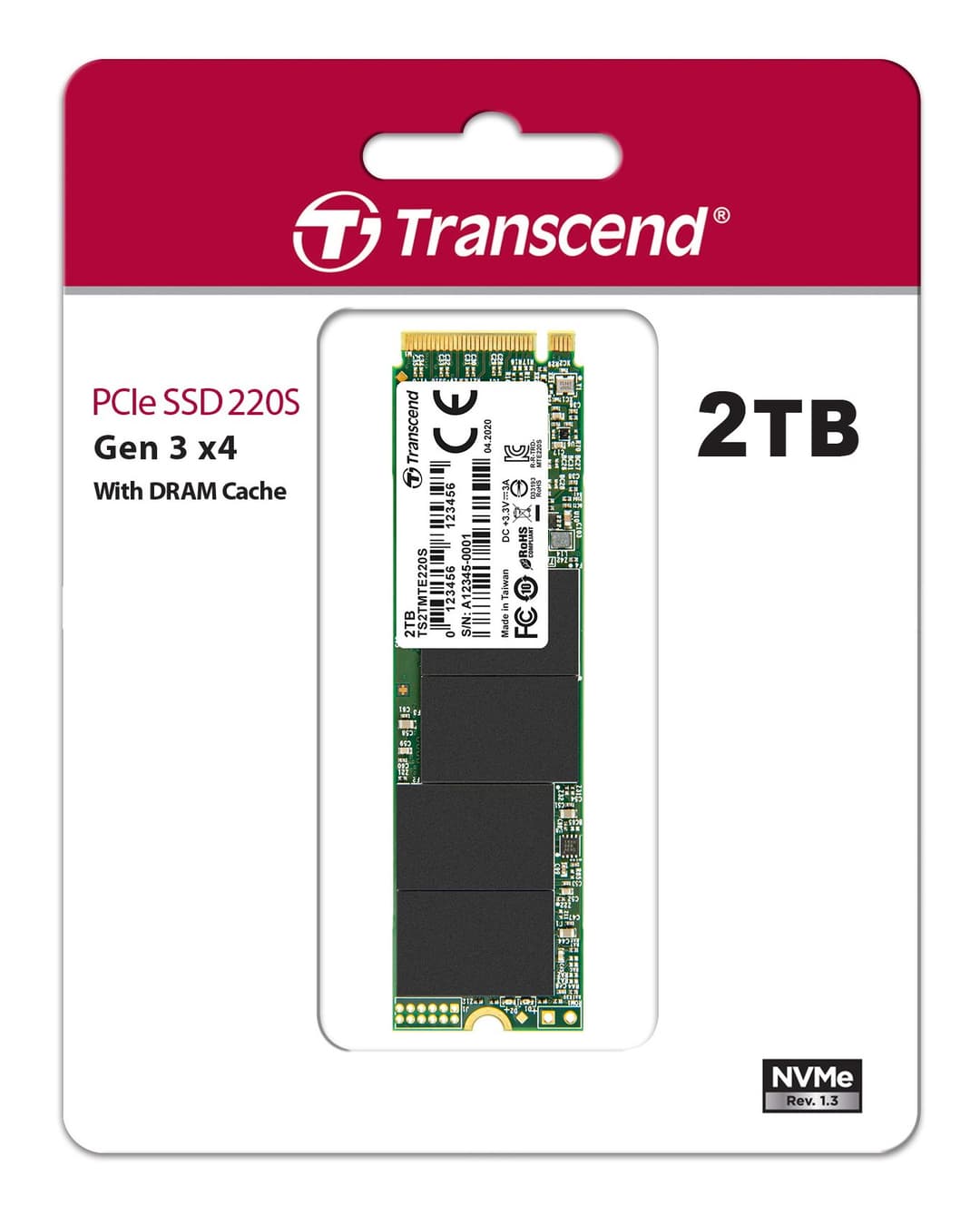 2TB Transcend NVMe PCIe Gen3x4 M.2 2280 3D TLC SSD 220S - Image 2
