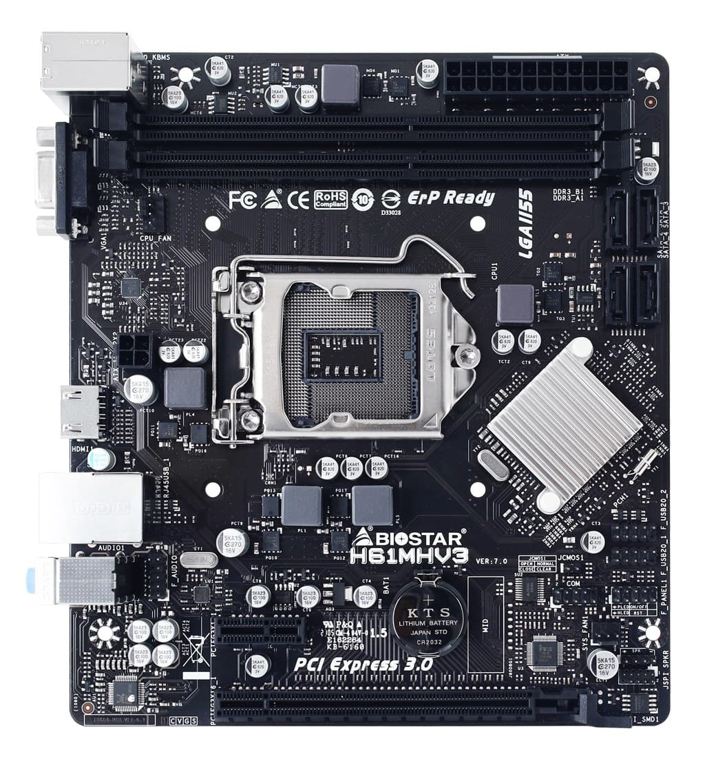 Biostar H61MHV3 motherboard Intel® H61 LGA 1155 (Socket H2) micro ATX - Image 2