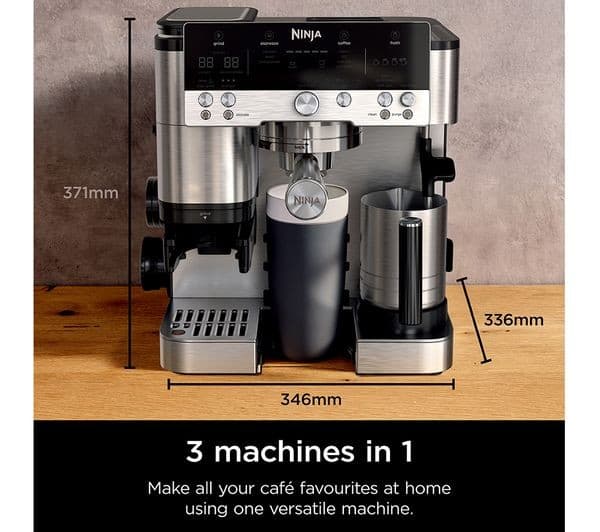 Ninja Luxe Cafe ES601UK Bean to Cup Coffee Machine Silver & Black - Image 2