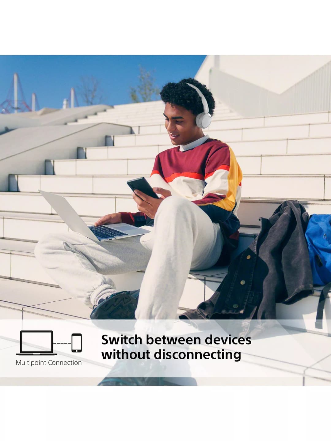 Sony WH-CH520 Wireless Headphones White - Image 7