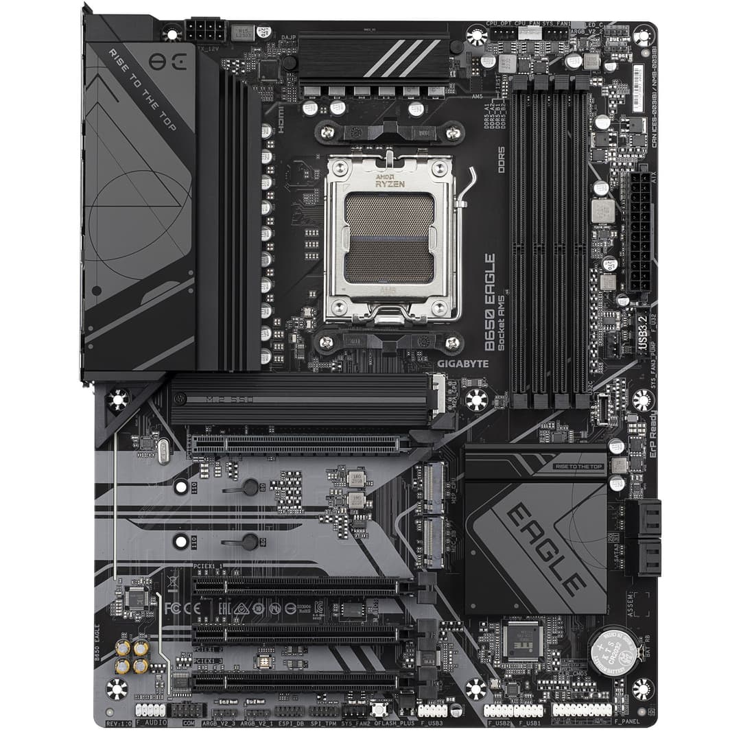 GIGABYTE B650 EAGLE Motherboard - Supports AMD Ryzen 9000 CPUs, 12+2+2 Phases Digital VRM, up to 7600MHz DDR5 (OC), 1xPCIe 5.0 + 2xPCIe 4.0 M.2, GbE LAN, USB 3.2 Gen2 - Image 2