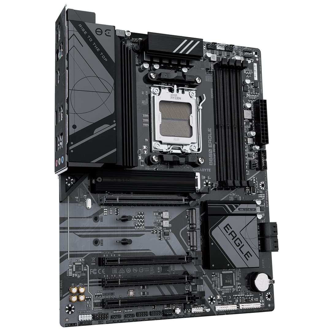 GIGABYTE B650 EAGLE Motherboard - Supports AMD Ryzen 9000 CPUs, 12+2+2 Phases Digital VRM, up to 7600MHz DDR5 (OC), 1xPCIe 5.0 + 2xPCIe 4.0 M.2, GbE LAN, USB 3.2 Gen2 - Image 3