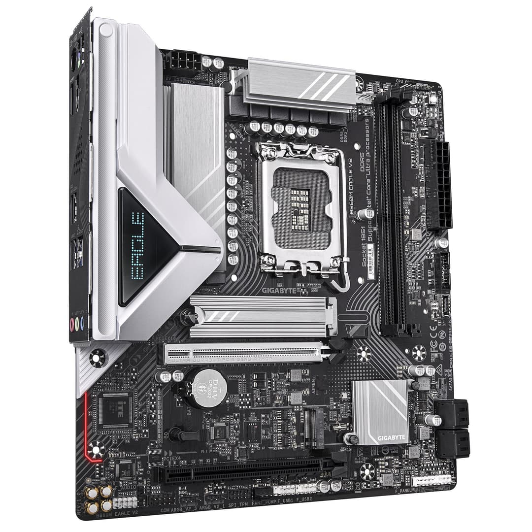 GIGABYTE B860M EAGLE V2 Motherboard - Intel Core Ultra Series CPUs, 6+1+2 Phases VRM, up to 9066MHz DDR5, 1xPCIe 5.0 + 1xPCIe 4.0 M.2, 2.5GbE LAN, USB 3.2 Gen 1 - Image 3