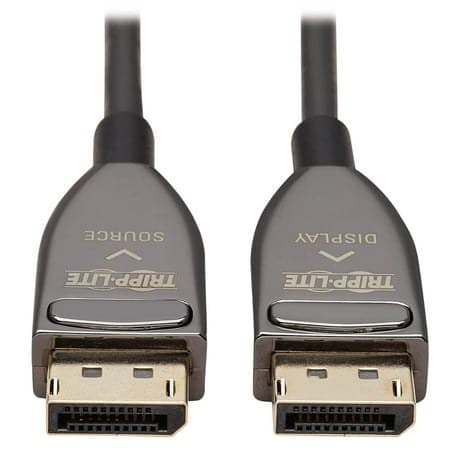 Tripp Lite P580F3-20M-8K6 DisplayPort Fiber Active Optical Cable  M/M  Black  20 m (65 ft.) - 65.62 ft Fiber Optic A/V Cable for Audio/Video Device  Digital Signage Player  Gaming Console  Home Theate - Image 1