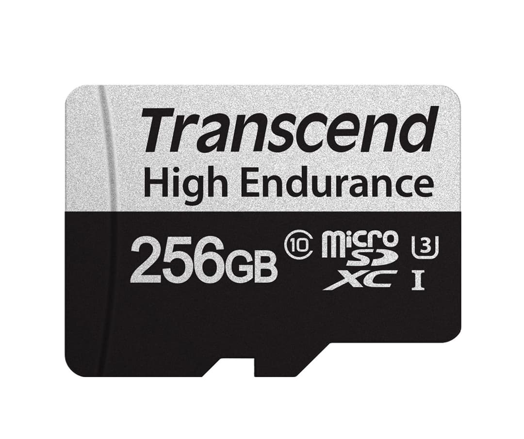 256GB Transcend High Endurance 350V microSDXC Memory Card CL10 UHS-I for Dashcams and Surveillance - Image 1