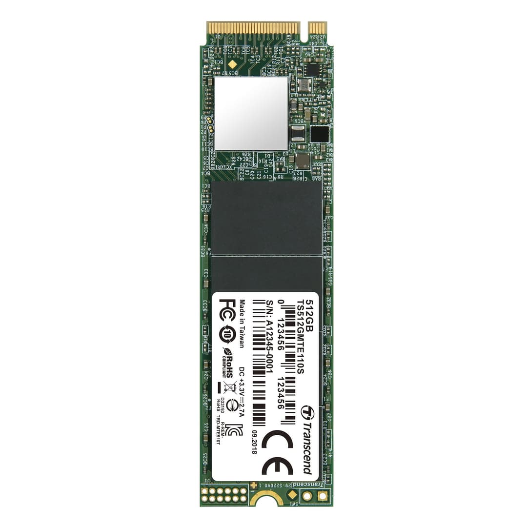 512GB Transcend 110S M.2 2280, NVMe PCIe Gen3x4 SSD - Image 1