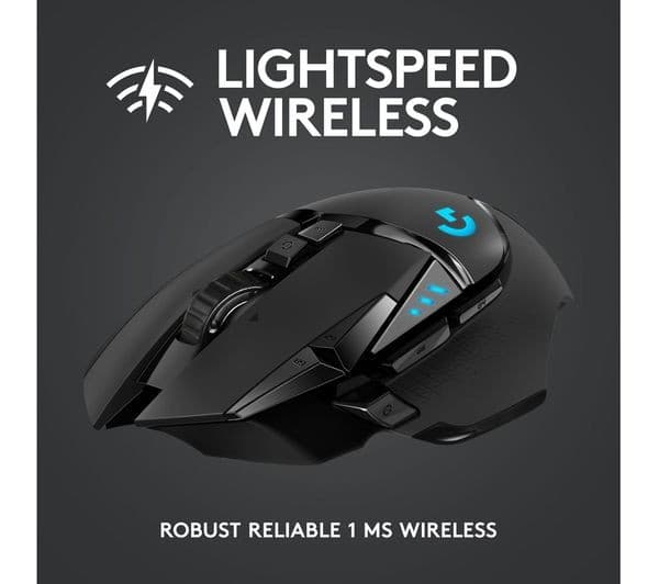 Logitech G502 Hero Lightspeed Wireless Gaming Mouse - Black - Image 2