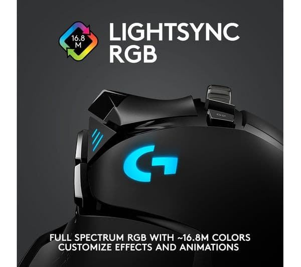 Logitech G502 Hero Lightspeed Wireless Gaming Mouse - Black - Image 8
