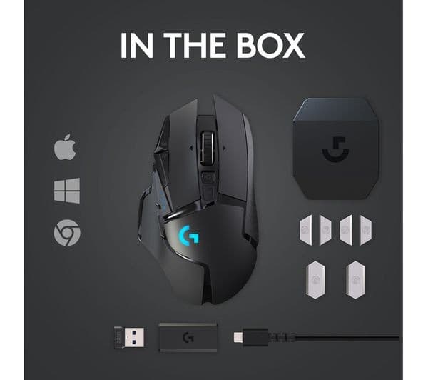 Logitech G502 Hero Lightspeed Wireless Gaming Mouse - Black - Image 9