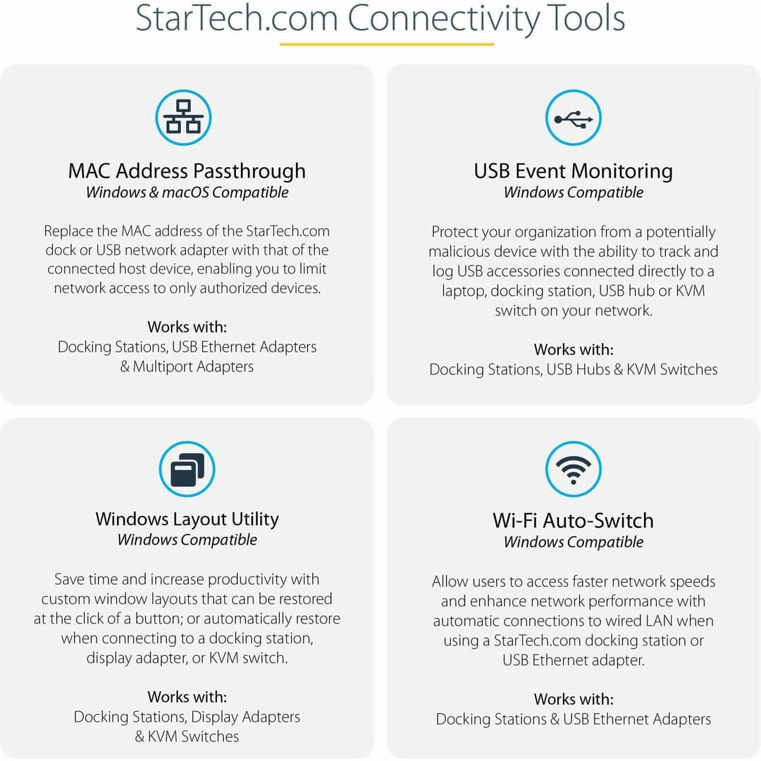 StarTech DK30A2DHU USB-C USB-A Dock - Hybrid Universal USB 3.0 Docking Station for USB-C or USB-A Laptop - Image 5