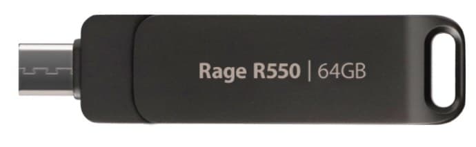 Patriot Memory Rage R550 USB flash drive 64 GB USB Type-A / USB Type-C 3.2 Gen 1 (3.1 Gen 1) Black - Image 1