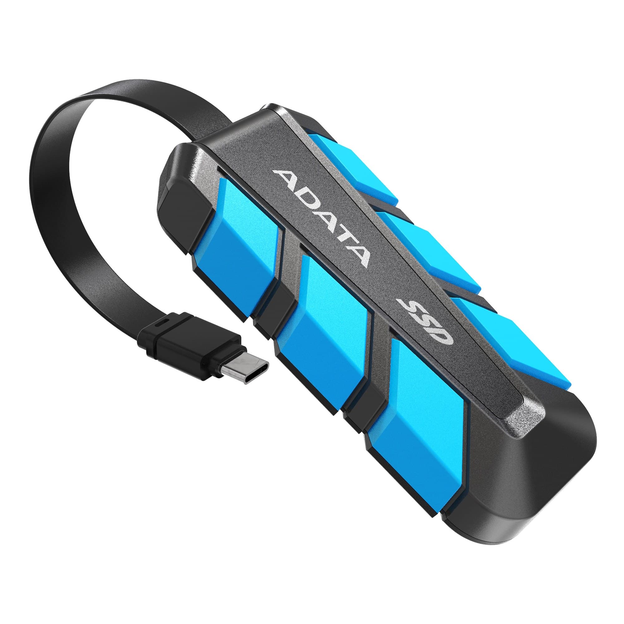 500GB AData SC740 External SSD USB3.2 Gen2 Black/Blue Shock and Drop Proof