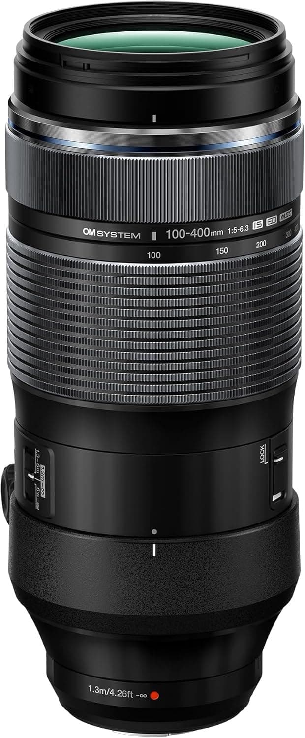 OM SYSTEM M.Zuiko DIGITAL ED 100-400mm F5.0-6.3 IS Super Telephoto Zoom Lens Suitable for all MFT Cameras - Black