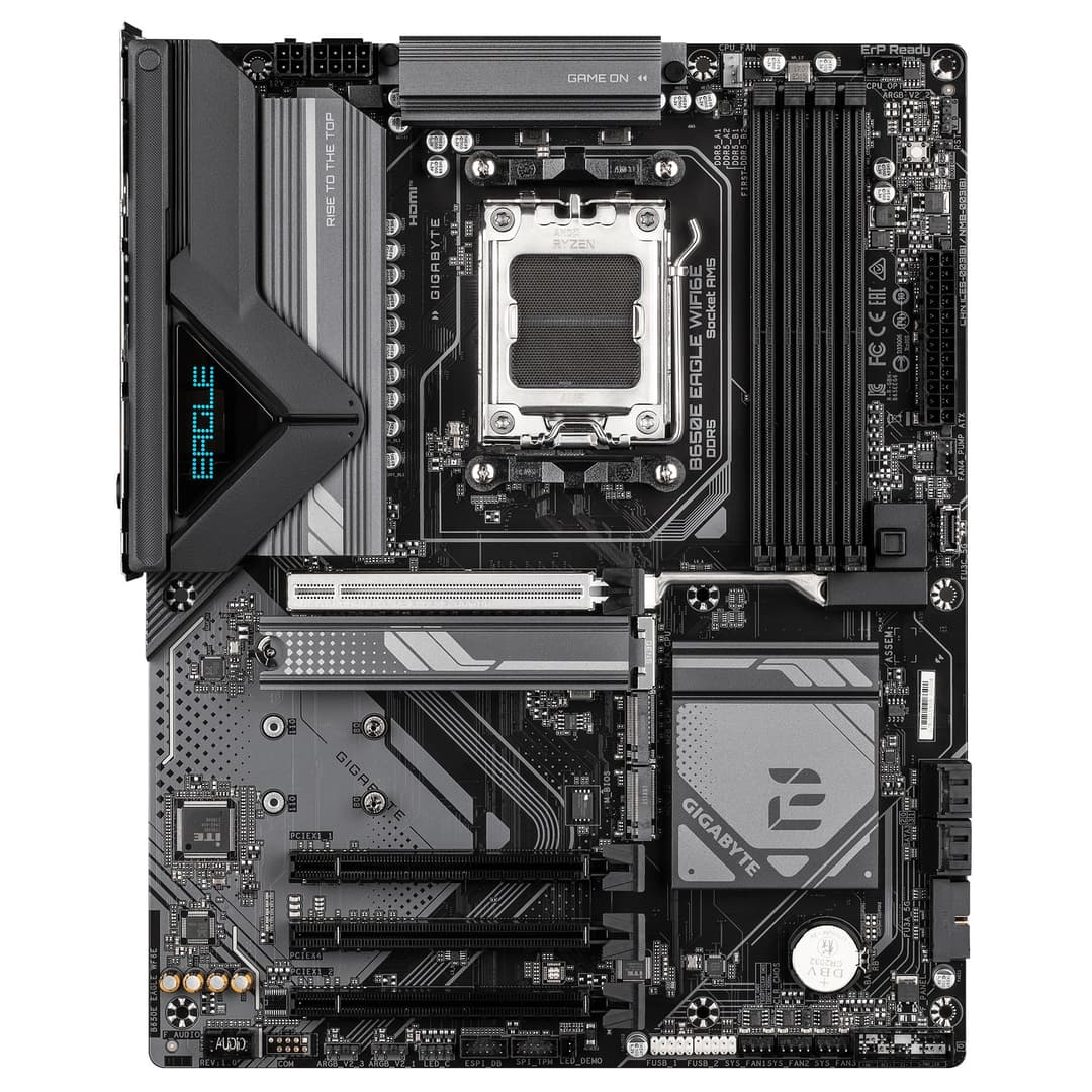 GIGABYTE B650E EAGLE WIFI6E Motherboard - AMD Ryzen 9000 Series CPUs, 8+2+2 Phases VRM, up to 8200MHz DDR5 (OC), 1xPCIe 5.0 + 2xPCIe 4.0 M.2, 2.5GbE LAN, WIFI 6E, USB 3.2 Gen 2 - Image 2