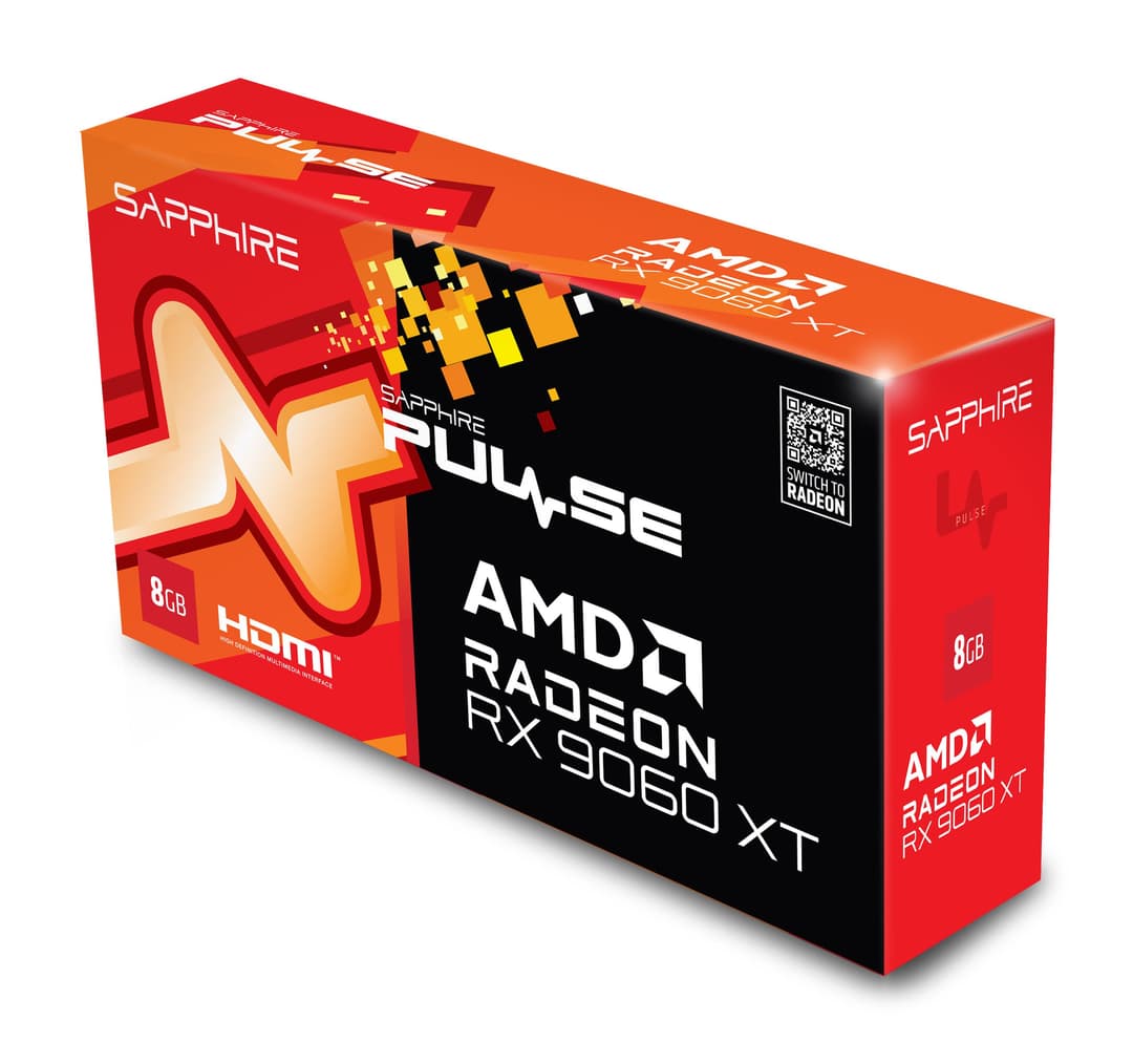 Sapphire PULSE Radeon RX 9060 XT GAMING OC 8G Graphics Card - 8GB GDDR6, 128bit, PCI-E 5.0, 3320 MHz Core Clock, 2 x DisplayPort, 1 x HDMI, GV-R9060XTGAMING OC-8GD - Image 6