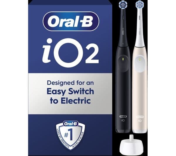 Oral-B iO2 Electric Toothbrush Duo Pack Night Black/Pink
