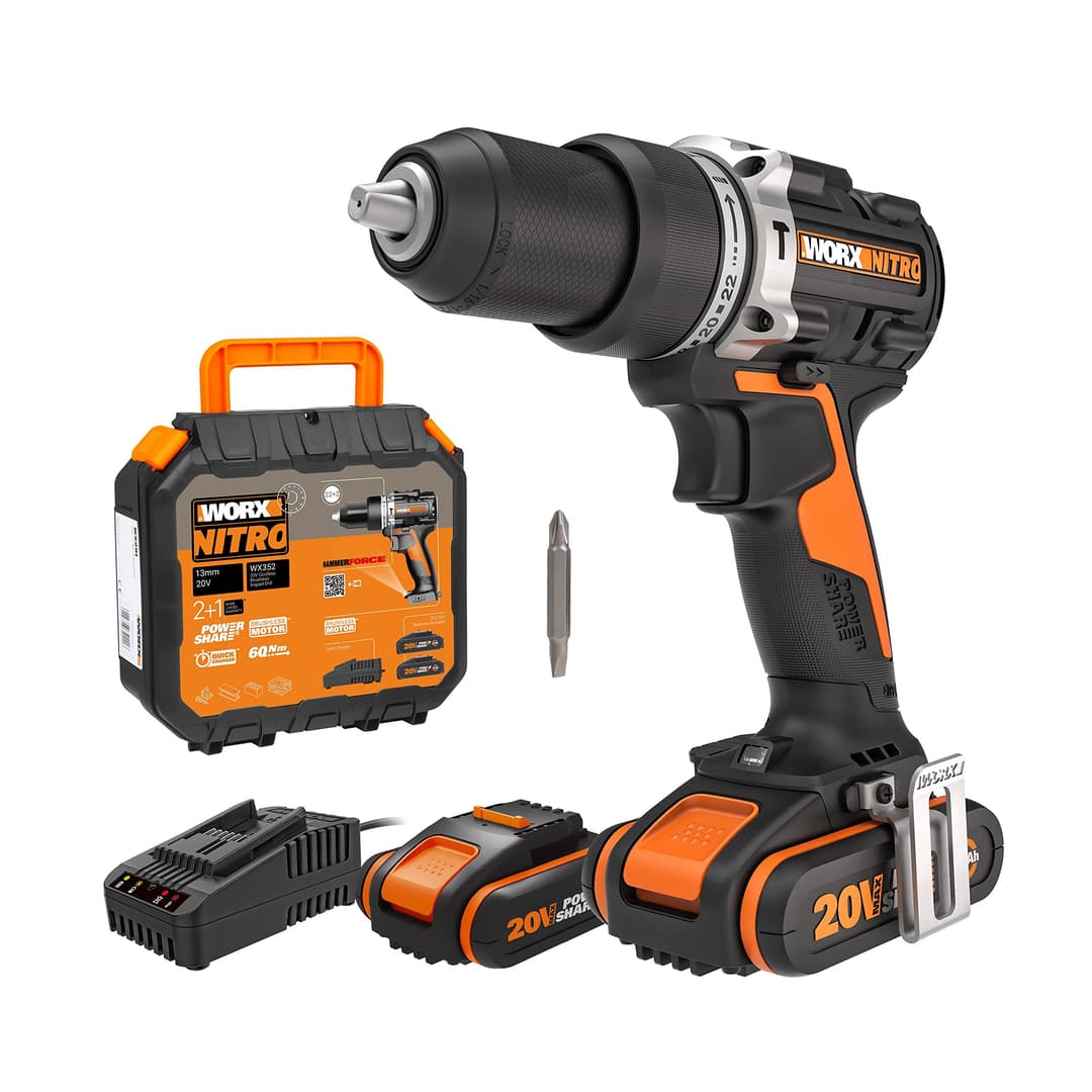 WORX WX352 PowerShare Brushless Cordless Impact Drill - Black - Image 1