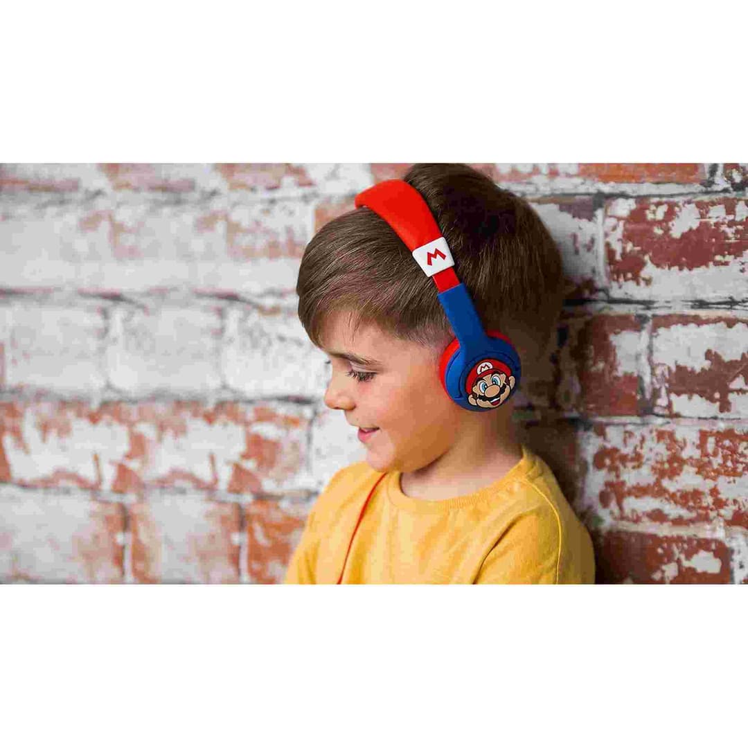 Super Mario Wired Blue Kids Headphones - Image 4