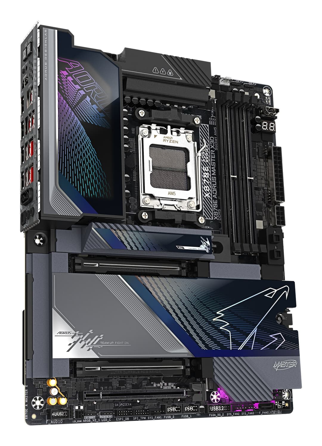 GIGABYTE X870E AORUS MASTER X3D Motherboard - Supports AMD Ryzen 9000 CPUs, 18+2+2 Phases Digital VRM, up to 9000Hz DDR5 (OC), 2xPCIe 5.0 + 3xPCIe 4.0, Wi-Fi 7, 10GbE LAN, USB 4 - Image 4