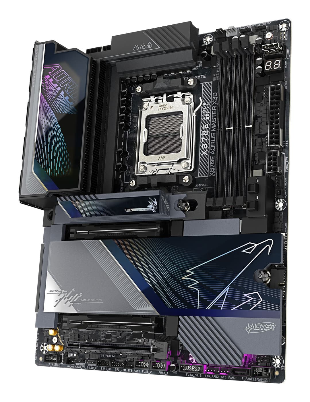 GIGABYTE X870E AORUS MASTER X3D Motherboard - Supports AMD Ryzen 9000 CPUs, 18+2+2 Phases Digital VRM, up to 9000Hz DDR5 (OC), 2xPCIe 5.0 + 3xPCIe 4.0, Wi-Fi 7, 10GbE LAN, USB 4 - Image 5