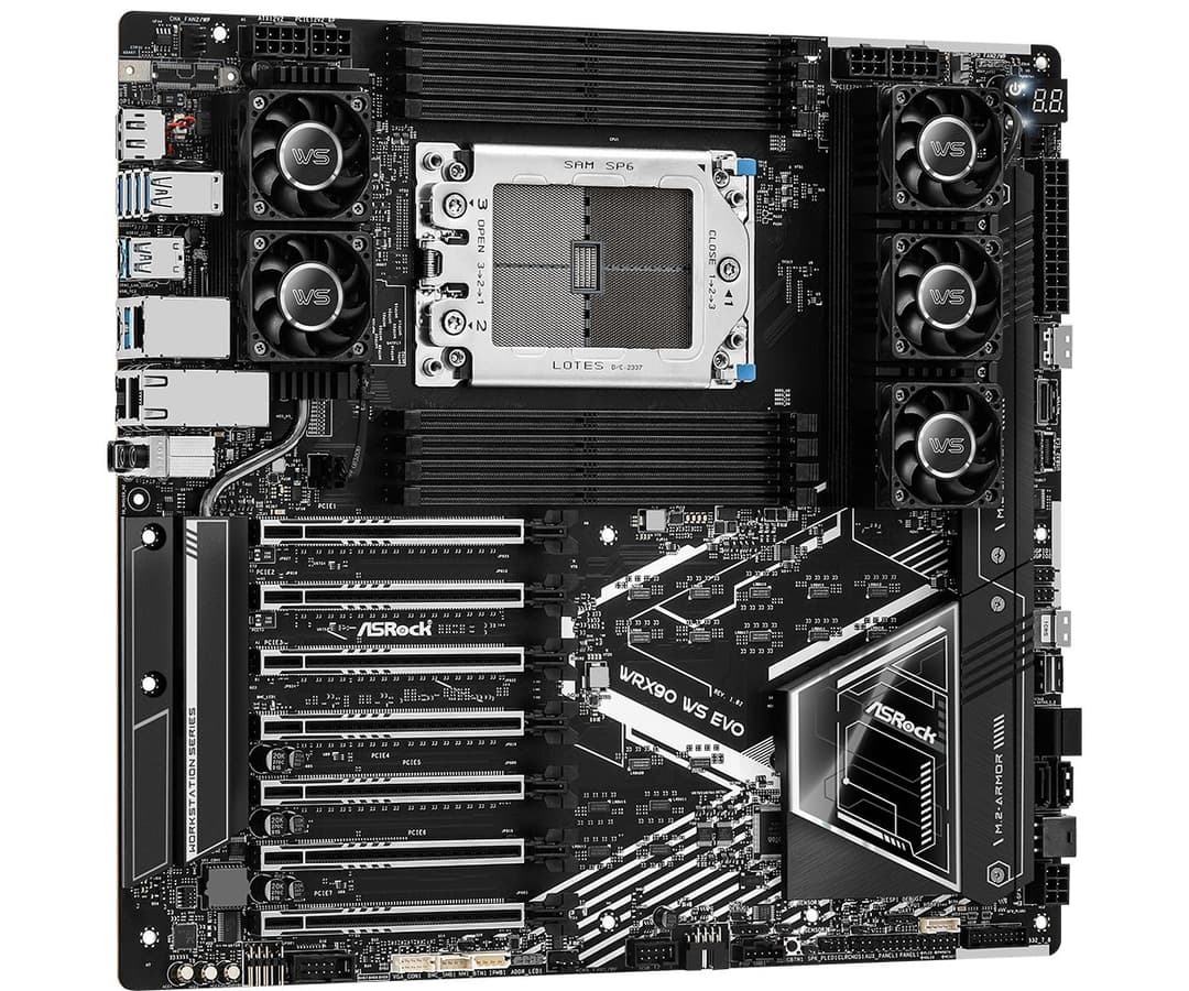 Asrock WRX90 WS EVO motherboard AMD WRX90 Socket sTR5 EEB - Image 2
