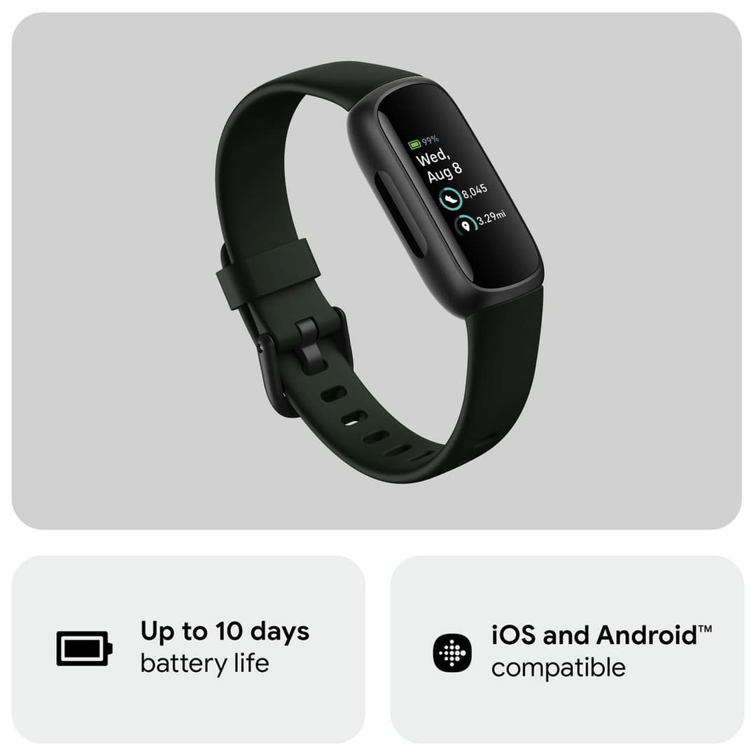 Fitbit Inspire 3 Activity Tracker 10 days battery life and Daily Readiness Score - Black - Image 3