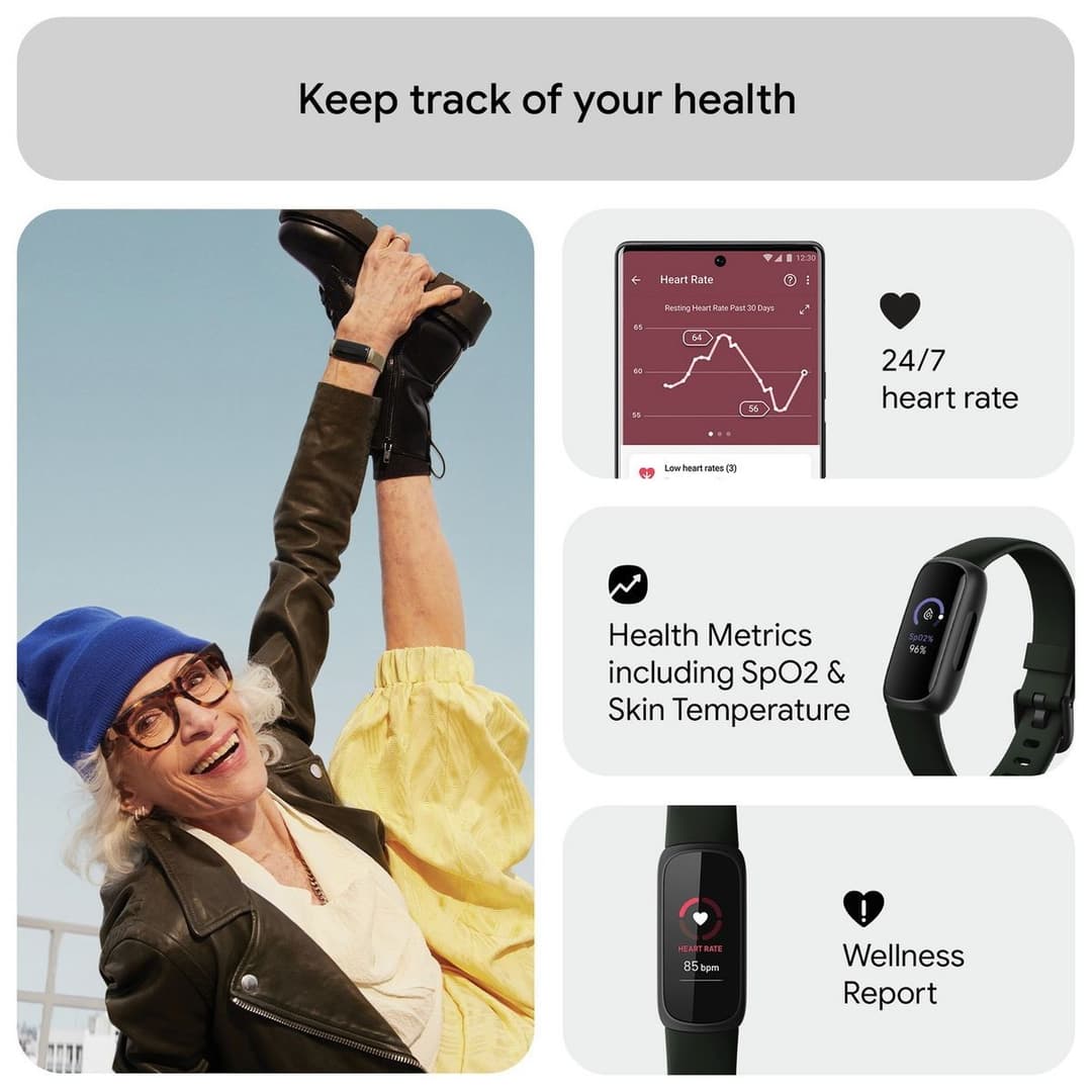 Fitbit Inspire 3 Activity Tracker 10 days battery life and Daily Readiness Score - Black - Image 7