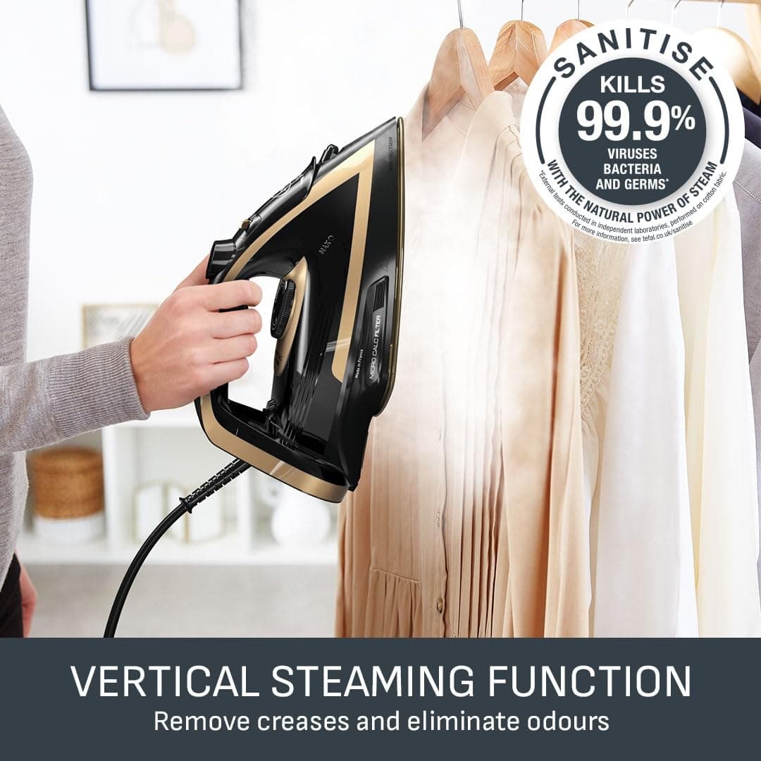 Tefal FV8064 Steam Iron - Black / Gold - Image 6