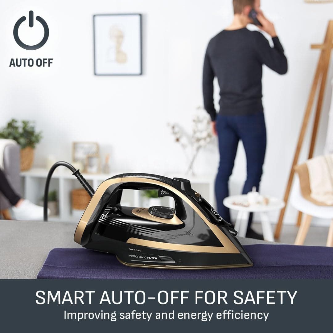 Tefal FV8064 Steam Iron - Black / Gold - Image 7